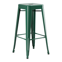 Lancaster Table & Seating Alloy Series Emerald Green Outdoor Backless Barstool