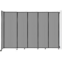 Versare 7590507 Light Gray Poly StraightWall Wall-Mounted Sliding Room Divider - 11' 3" x 7' 6"