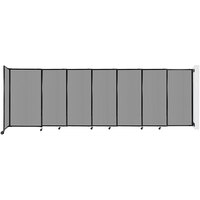 Versare 7560707 Light Gray Poly StraightWall Wall-Mounted Sliding Room Divider - 15' 6" x 5'