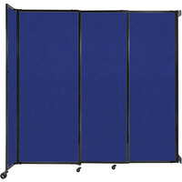 Versare 7482305 Royal Blue StraightWall Wall-Mounted Sliding Room Divider - 7' 2" x 6' 10"