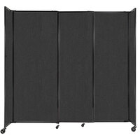 Versare 1482302 Black StraightWall Sliding Room Divider - 7' 2" x 6' 10"