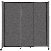Versare 1490307 Charcoal Gray StraightWall Sliding Room Divider - 7' 2" x 7' 6"