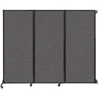 Versare 1824107 Charcoal Gray Wall-Mounted Quick-Wall Folding Room Divider - 8' 4" x 6' 8"