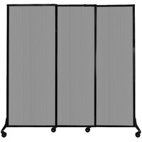 Versare 1811223 Light Gray Poly Quick-Wall Sliding Portable Room Divider - 7' x 6' 8"