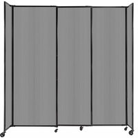 Versare 1590307 Light Gray Poly StraightWall Sliding Room Divider - 7' 2" x 7' 6"