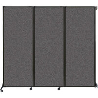 Versare 1825107 Charcoal Gray Wall-Mounted Quick-Wall Folding Room Divider - 8' 4" x 7' 4"