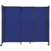 Versare 1472305 Royal Blue StraightWall Sliding Room Divider - 7' 2" x 6'