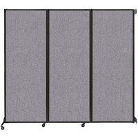 Versare 1825108 Cloud Gray Wall-Mounted Quick-Wall Folding Room Divider - 8' 4" x 7' 4"