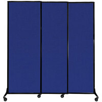 Versare 1812143 Royal Blue Quick-Wall Sliding Portable Room Divider - 7' x 7' 4"