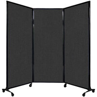 Versare 1821142 Black Quick-Wall Folding Portable Room Divider - 8' 4" x 6' 8"