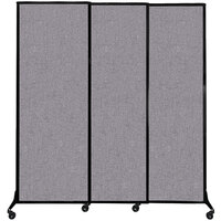 Versare 1812146 Cloud Gray Quick-Wall Sliding Portable Room Divider - 7' x 7' 4"