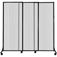 Versare 1811220 Clear Poly Quick-Wall Sliding Portable Room Divider - 7' x 6' 8"