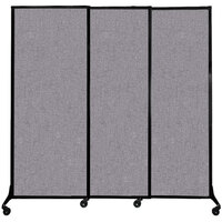 Versare 1811146 Cloud Gray Quick-Wall Sliding Portable Room Divider - 7' x 6' 8"