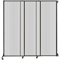 Versare 1815203 Clear Poly Wall-Mounted Quick-Wall Sliding Room Divider - 7' x 7' 4"