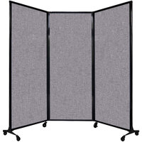Versare 1821148 Cloud Gray Quick-Wall Folding Portable Room Divider - 8' 4" x 6' 8"