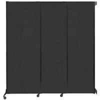 Versare 1815102 Black Wall-Mounted Quick-Wall Sliding Room Divider - 7' x 7' 4"