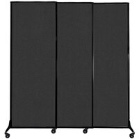 Versare 1812140 Black Quick-Wall Sliding Portable Room Divider - 7' x 7' 4"