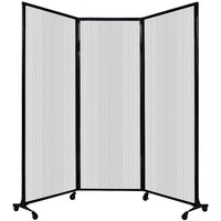Versare 1822221 Clear Poly Quick-Wall Folding Portable Room Divider - 8' 4" x 7' 4"