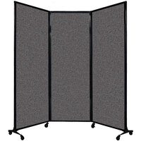 Versare 1822147 Charcoal Gray Quick-Wall Folding Portable Room Divider - 8' 4" x 7' 4"