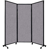 Versare 1822148 Cloud Gray Quick-Wall Folding Portable Room Divider - 8' 4" x 7' 4"