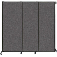 Versare 1814107 Charcoal Gray Wall-Mounted Quick-Wall Sliding Room Divider - 7' x 6' 8"