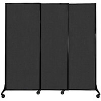 Versare 1811140 Black Quick-Wall Sliding Portable Room Divider - 7' x 6' 8"