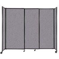 Versare 1472308 Cloud Gray StraightWall Sliding Room Divider - 7' 2" x 6'