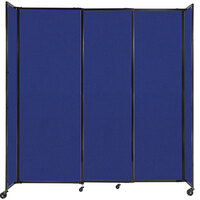 Versare 1490305 Royal Blue StraightWall Sliding Room Divider - 7' 2" x 7' 6"