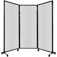 Versare 1821221 Clear Poly Quick-Wall Folding Portable Room Divider - 8' 4" x 6' 8"