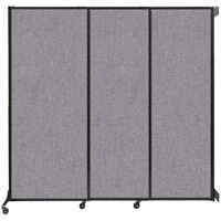 Versare 1814108 Cloud Gray Wall-Mounted Quick-Wall Sliding Room Divider - 7' x 6' 8"
