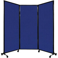 Versare 1821145 Royal Blue Quick-Wall Folding Portable Room Divider - 8' 4" x 6' 8"
