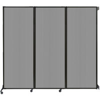 Versare 1825207 Light Gray Poly Wall-Mounted Quick-Wall Folding Room Divider - 8' 4" x 7' 4"