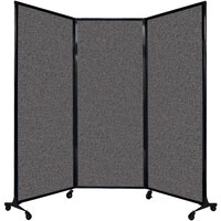 Versare 1821147 Charcoal Gray Quick-Wall Folding Portable Room Divider - 8' 4" x 6' 8"