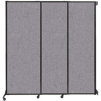 Versare 1815108 Cloud Gray Wall-Mounted Quick-Wall Sliding Room Divider - 7' x 7' 4"