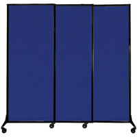 Versare 1811143 Royal Blue Quick-Wall Sliding Portable Room Divider - 7' x 6' 8"