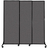 Versare 1812145 Charcoal Gray Quick-Wall Sliding Portable Room Divider - 7' x 7' 4"