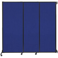 Versare 1814105 Royal Blue Wall-Mounted Quick-Wall Sliding Room Divider - 7' x 6' 8"