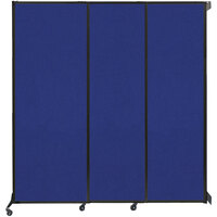 Versare 1815105 Royal Blue Wall-Mounted Quick-Wall Sliding Room Divider - 7' x 7' 4"