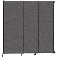 Versare 1815107 Charcoal Gray Wall-Mounted Quick-Wall Sliding Room Divider - 7' x 7' 4"