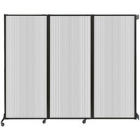 Versare 1824203 Clear Poly Wall-Mounted Quick-Wall Folding Room Divider - 8' 4" x 6' 8"