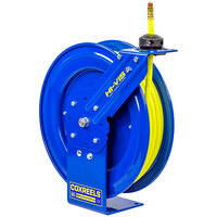 Coxreels P-LP-450-HV Spring Rewind Performance High Visibility Air and Water Hose Reel with (1) Low Pressure 1/2" x 50' Hose - 300 PSI