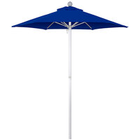 California Umbrella ALUS 606C SUNBRELLA 1 Summit 6' Round Push Lift Umbrella with 1 1/2" Aluminum Pole - Sunbrella 1A Canopy