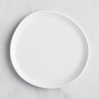 GET Enterprises CS-910-W Riverstone 9 1/8" White Irregular Round Matte Melamine Coupe Plate - 12/Pack