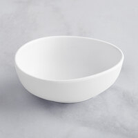 GET Enterprises B-500-W Riverstone 3 oz. White Irregular Round Small Matte Melamine Bowl - 24/Pack