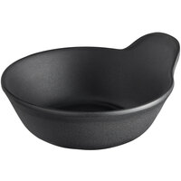 GET B-70-BK Nara 7 oz. Black Matte Melamine Bowl with Handle - 24/Case