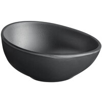 GET Enterprises B-401-DG Riverstone 1.5 oz. Dark Gray Irregular Round Matte Melamine Ramekin - 48/Pack