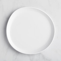 GET Enterprises CS-1050-W Riverstone 10 1/2" White Irregular Round Matte Melamine Coupe Plate - 12/Pack