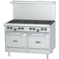 U.S. Range U48-8LL Natural Gas 8 Burner 48" Range with 2 Space Saver Ovens - 320,000 BTU