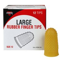 Cosco 098130 Size 12 (Large) Amber Rubber Finger Tips - 12/Pack