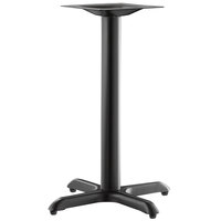 Lancaster Table & Seating Excalibur 22" x 22" Cross Black Outdoor Table Base with 3" Standard Height Column and FLAT Tech Equalizer Table Levelers